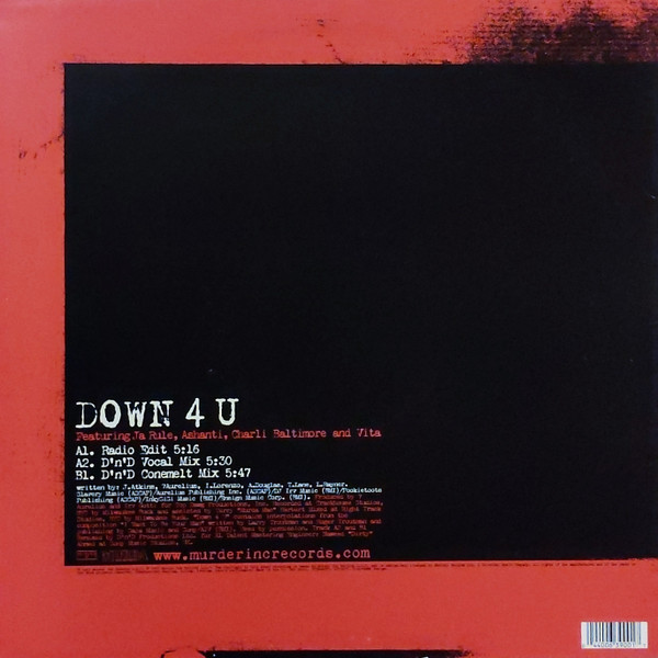 Irv Gotti Presents Ja Rule , Ashanti , Charli Baltimore & Vita - Down 4 U | Murder Inc Records (063 900-1) - 2 Irv Gotti Presents Ja Rule , Ashanti , Charli Baltimore & Vita - Down 4 U | Murder Inc Records (063 900-1) - 2