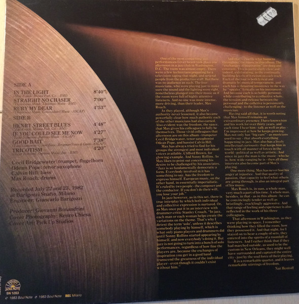 Max Roach Quartet - In The Light | Soul Note (SN 1053) - 2