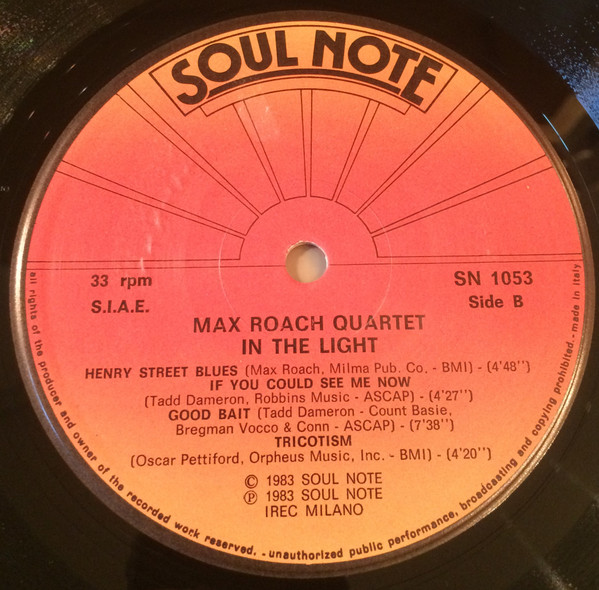 Max Roach Quartet - In The Light | Soul Note (SN 1053) - 3