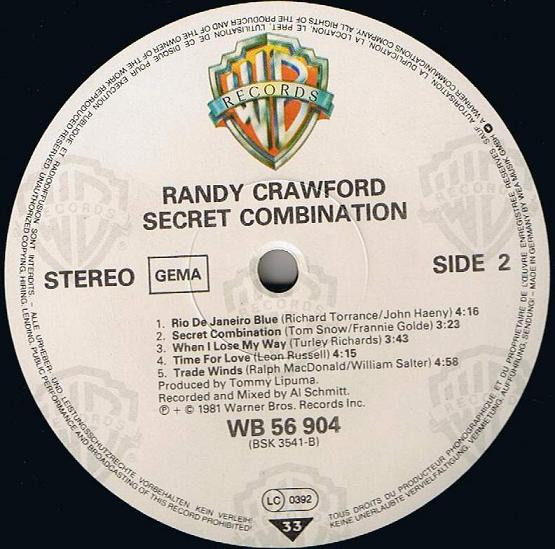 Randy Crawford - Secret Combination | Warner Bros. Records (WB 56 904) - 4 Randy Crawford - Secret Combination | Warner Bros. Records (WB 56 904) - 4