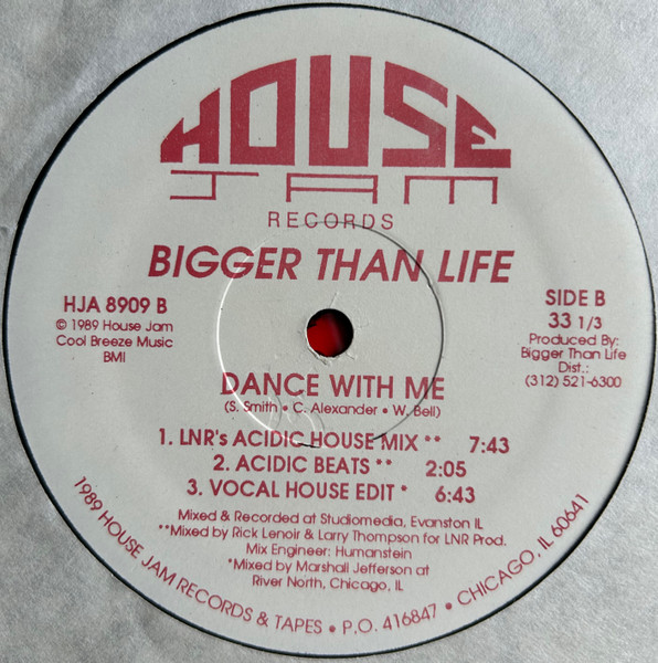 Bigger Than Life - Dance With Me | House Jam Records (HJA 8909) - 2