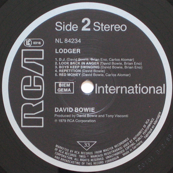 David Bowie - Lodger | RCA International (NL 84234) - 4