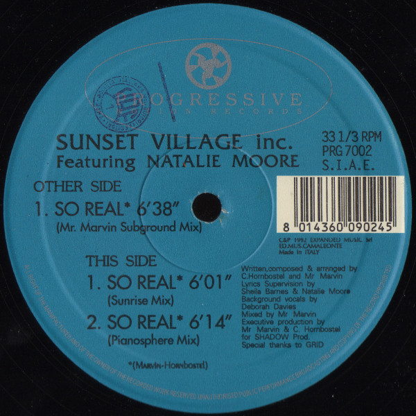 Sunset Village Inc.  &  Natalie Moore - So Real | PRG (Progressive Motion Records) (PRG 7002) - main
