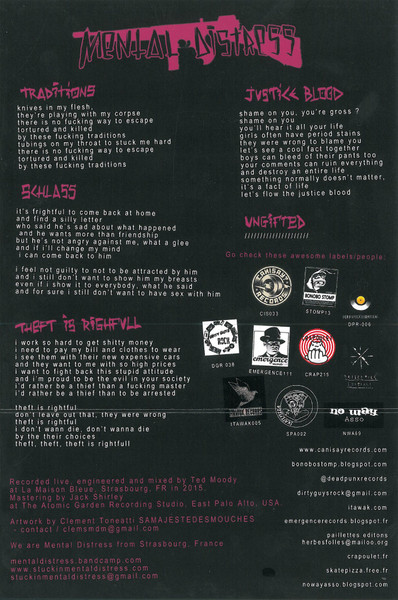 Mental Distress - Mental Distress | CanISay? Records (CIS033) - 4