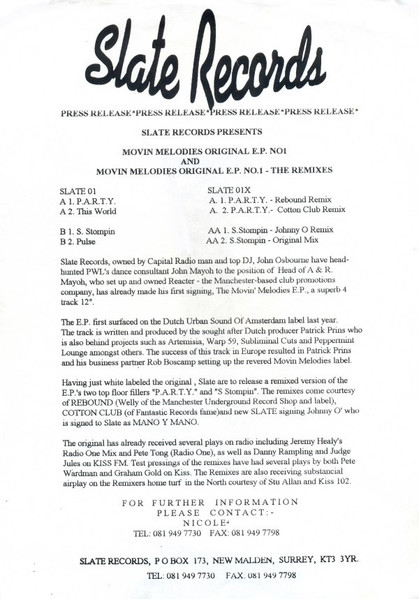 Movin' Melodies - EP No. 1 | Slate Records (SLATE 001) - 4