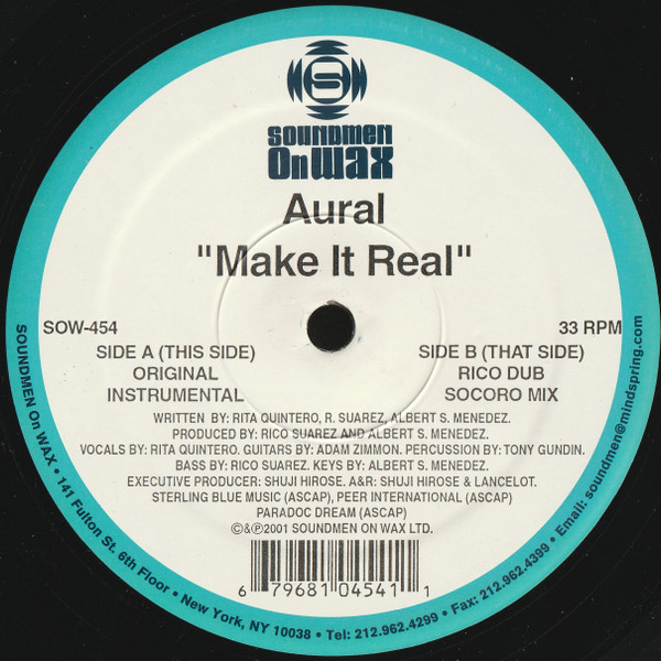 Aural - Make It Real | Soundmen On Wax (SOW-454)