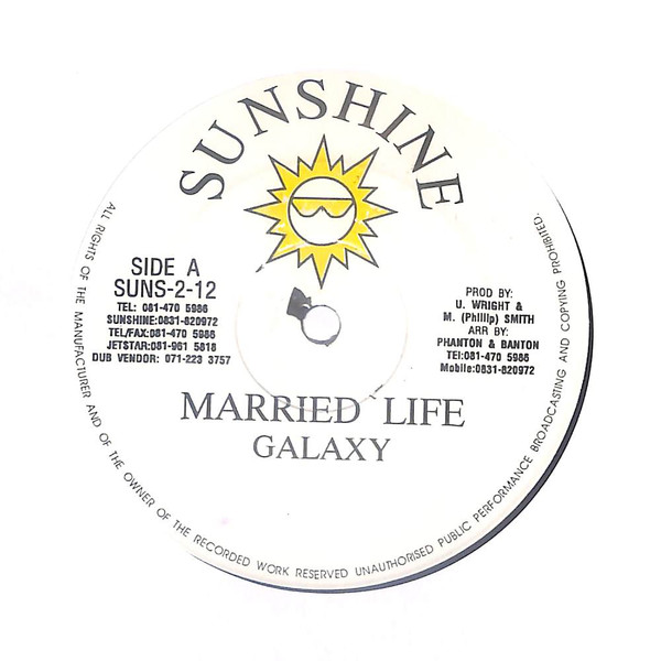 Galaxy P , Glenrick - Married Life / Magic Carpet | Sunshine (SUNS-2-12) - main