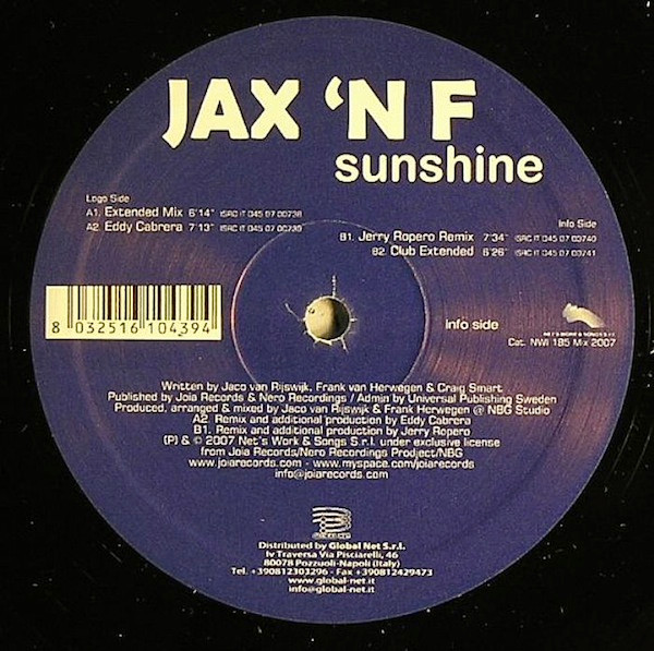 Jax 'n F - Sunshine | Net's Work International (NWI 185 Mix 2007)