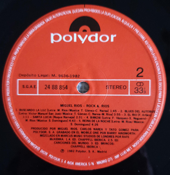 Miguel Ríos - Rock & Rios | Polydor (26 79 090) - 4