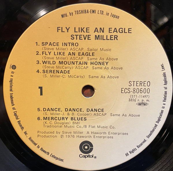 Steve Miller Band - Fly Like An Eagle | Capitol Records (ECS-80600) - 3