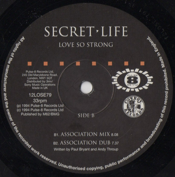 Secret Life - Love So Strong | Pulse-8 Records (12LOSE79) - 4