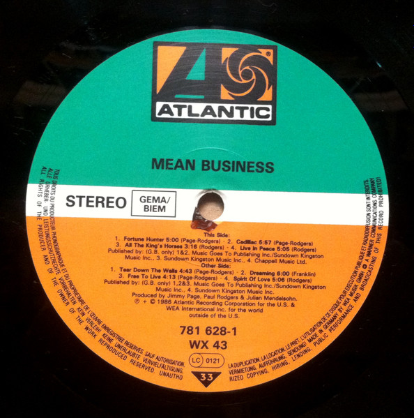 The Firm - Mean Business | Atlantic (WX 43) - 3
