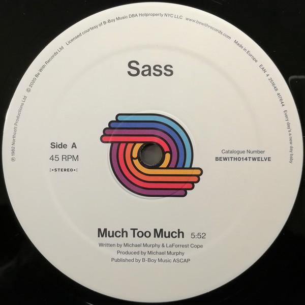Sass - Much Too Much | Be With Records (BEWITH014TWELVE)