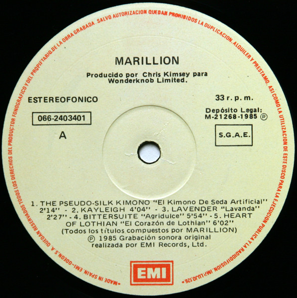 Marillion - Misplaced Childhood | EMI (066-2403401) - 4