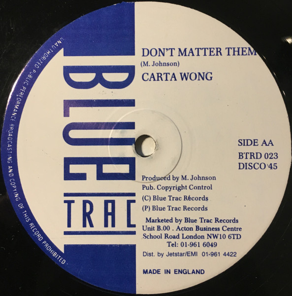 Conrad Crystal / Carta Wong - She Keep Me Warm / Don't Matter Them | Blue Trac Records (BTRD 023) - 2 Conrad Crystal / Carta Wong - She Keep Me Warm / Don't Matter Them | Blue Trac Records (BTRD 023) - 2
