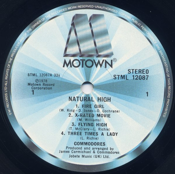 Commodores - Natural High | Motown (STML 12087) - 2