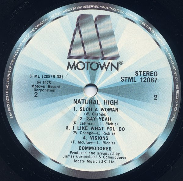 Commodores - Natural High | Motown (STML 12087) - 3