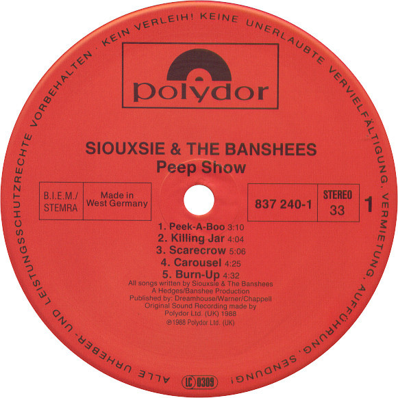Siouxsie & The Banshees - Peepshow | Polydor (837 240-1) - 3