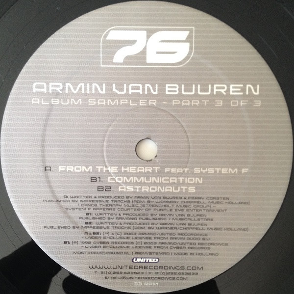 Armin van Buuren - 76 Album Sampler - Part 3 Of 3 | Armind (ARM021) - 4