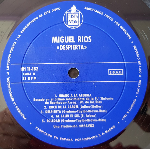 Miguel Ríos - Despierta | Hispavox (HH 11-182) - 4