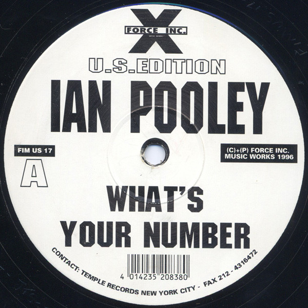 Ian Pooley - What's Your Number / Welcome To The Tunnel | Force Inc. Music Works U.S.Edition (FIM US 17)