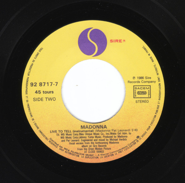 Madonna - Live To Tell | Sire (928 717-7) - 4