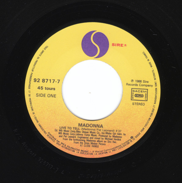 Madonna - Live To Tell | Sire (928 717-7) - 3