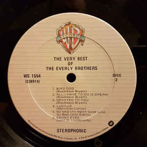 Everly Brothers - The Very Best Of The Everly Brothers [Vinyl] | Warner Bros. Records (WS 1554) - 3