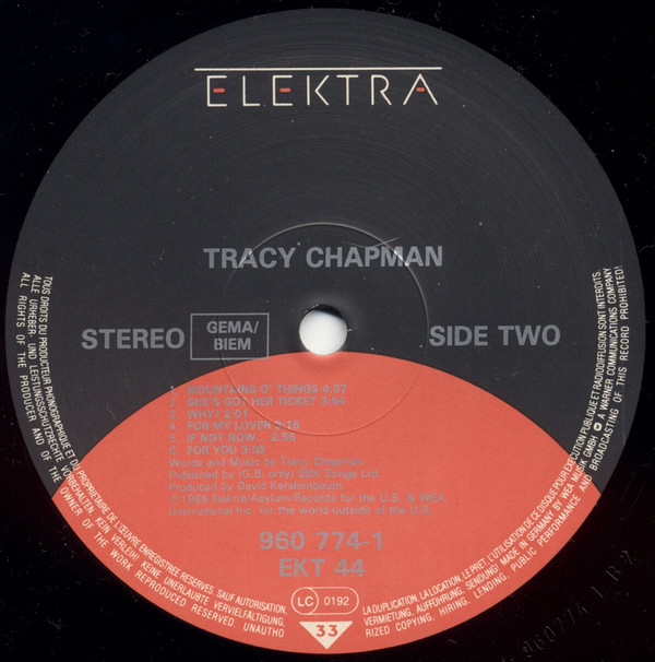 Tracy Chapman - Tracy Chapman | Elektra (960 774-1) - 4