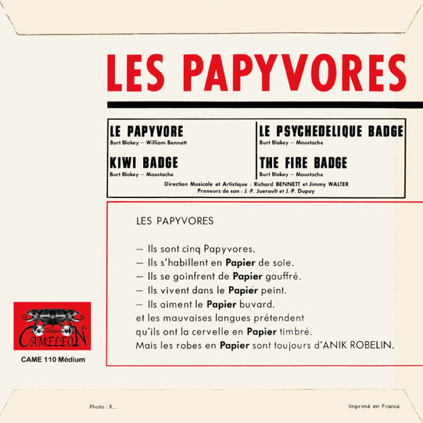 Les Papyvores - Le Papyvore | Cameleon Records (CAME 110) - 2