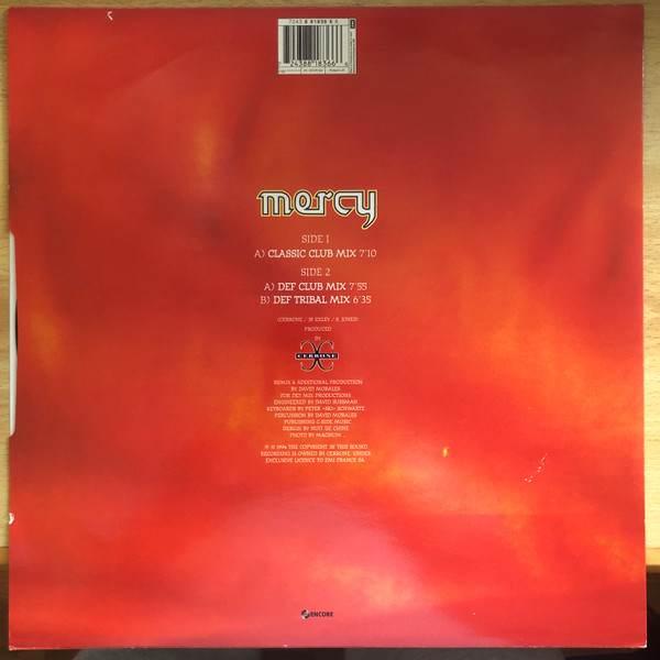 Cerrone - Mercy | Encore (12 COR 002) - 2