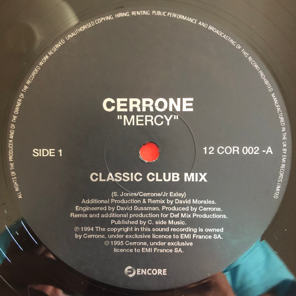 Cerrone - Mercy | Encore (12 COR 002) - 3
