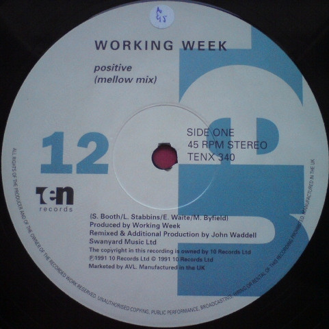 Working Week - Positive | 10 Records (TENX 340) - 3
