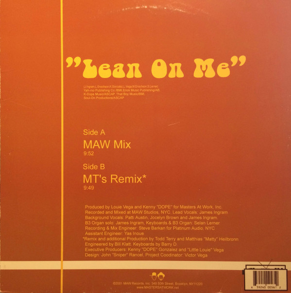 James Ingram - Lean On Me | MAW Records (MAW 056) - 2
