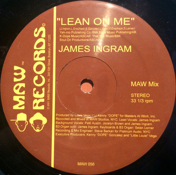 James Ingram - Lean On Me | MAW Records (MAW 056) - 3