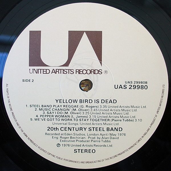 20th Century Steel Band - Yellow Bird Is Dead | United Artists Records (UAS 29980) - 4 20th Century Steel Band - Yellow Bird Is Dead | United Artists Records (UAS 29980) - 4