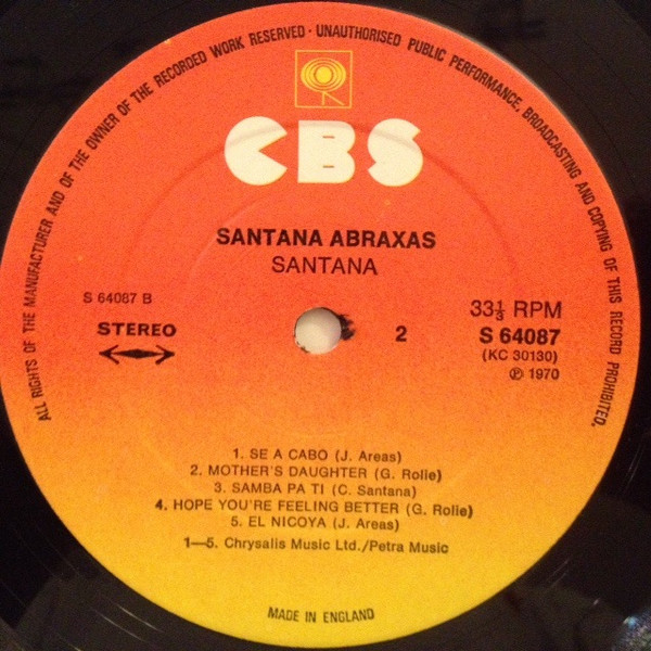 Santana - Abraxas | CBS (S 64087) - 4