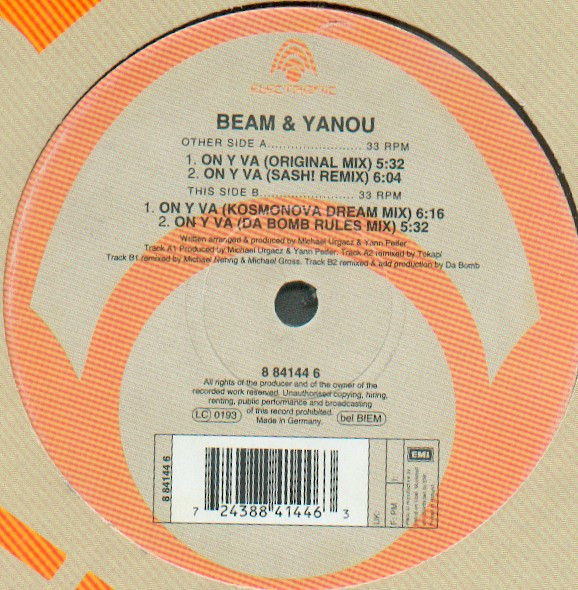 Beam & Yanou - On Y Va | Electronic (8 84144 6) Beam & Yanou - On Y Va | Electronic (8 84144 6)