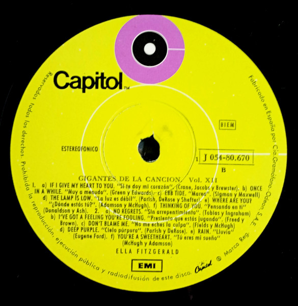 Ella Fitzgerald - Ella Fitzgerald | Capitol Records (1J 054-80.670) - 4 Ella Fitzgerald - Ella Fitzgerald | Capitol Records (1J 054-80.670) - 4