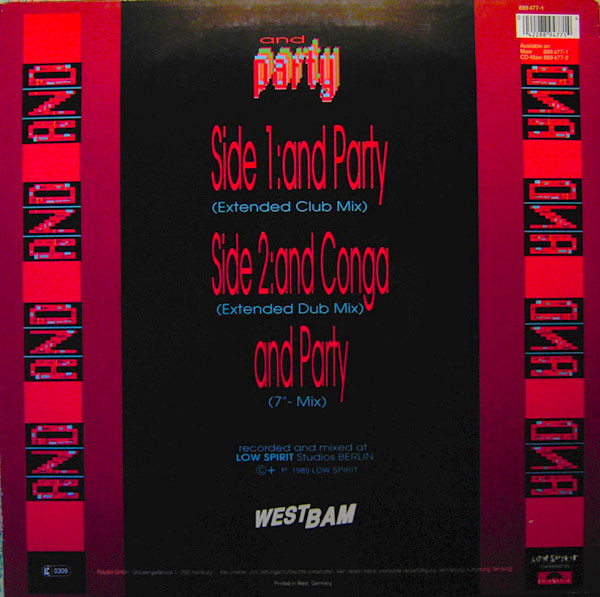 WestBam - And Party | Low Spirit Recordings (889 477-1) - 2