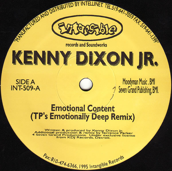 Kenny Dixon Jr. - Emotional Content | Intangible Records & Soundworks (INT-509) - main