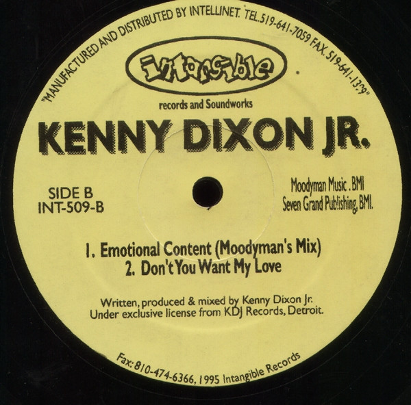 Kenny Dixon Jr. - Emotional Content | Intangible Records & Soundworks (INT-509) - 2