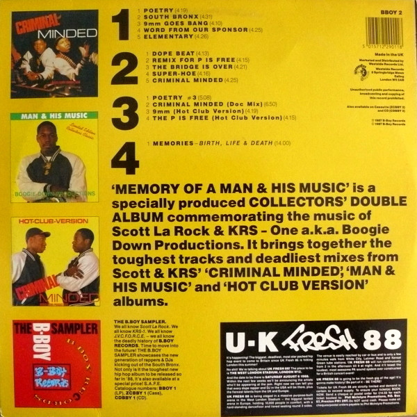 DJ Scott La Rock & KRS-One - Memory Of A Man And His Music | B-Boy Records (BBOY 2) - 2 DJ Scott La Rock & KRS-One - Memory Of A Man And His Music | B-Boy Records (BBOY 2) - 2