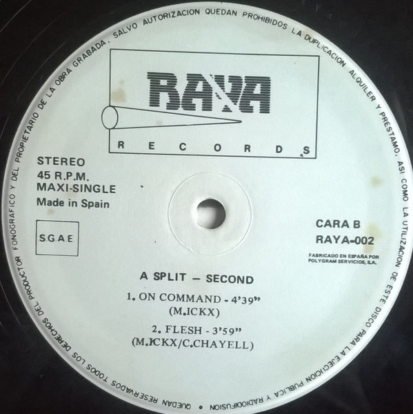 A Split - Second - A Split - Second | Raya Records (RAYA-002) - 4
