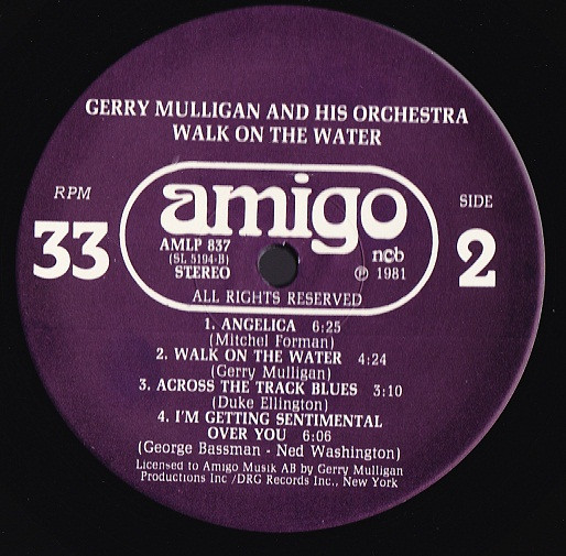 Gerry Mulligan And His Orchestra - Walk On The Water | Amigo (AMLP 837) - 3