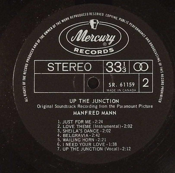 Manfred Mann - Up The Junction (Original Soundtrack Recording From The Paramount Picture) | Mercury (SR-61159) - 4