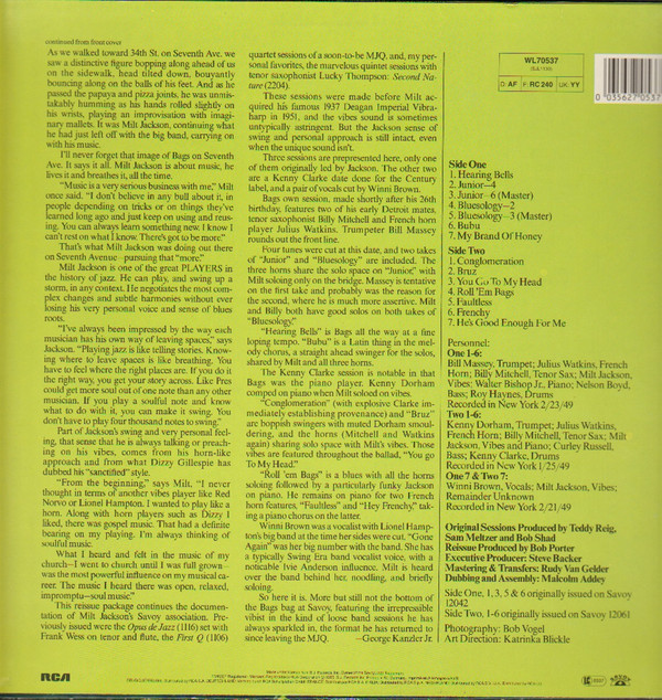 Milt Jackson , Kenny Clarke With Winni Brown - Bluesology | Savoy Records (WL70537)