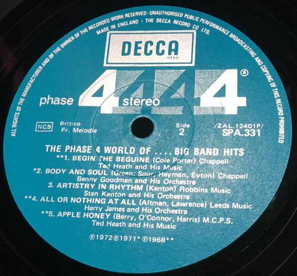 Various - The Phase 4 World Of Big Band Hits | Decca (SPA 331) - 4 Various - The Phase 4 World Of Big Band Hits | Decca (SPA 331) - 4