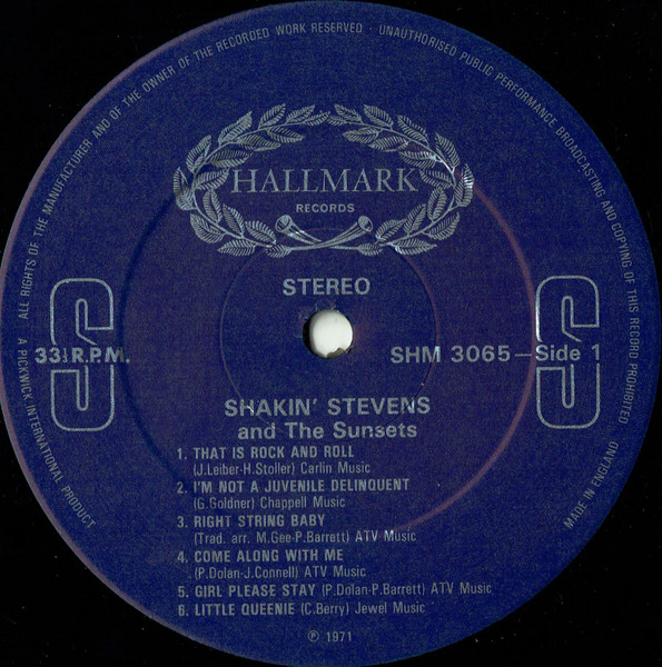 Shakin' Stevens And The Sunsets - Shakin' Stevens And The Sunsets | Hallmark Records (SHM 3065) - 3