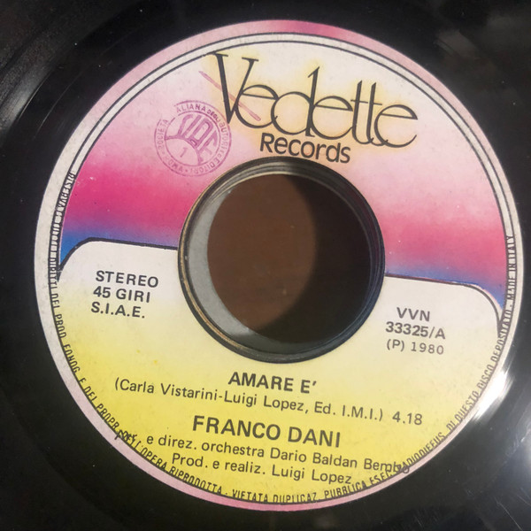 Franco Dani - Amare È | Vedette Records (VVN 33325) - 2